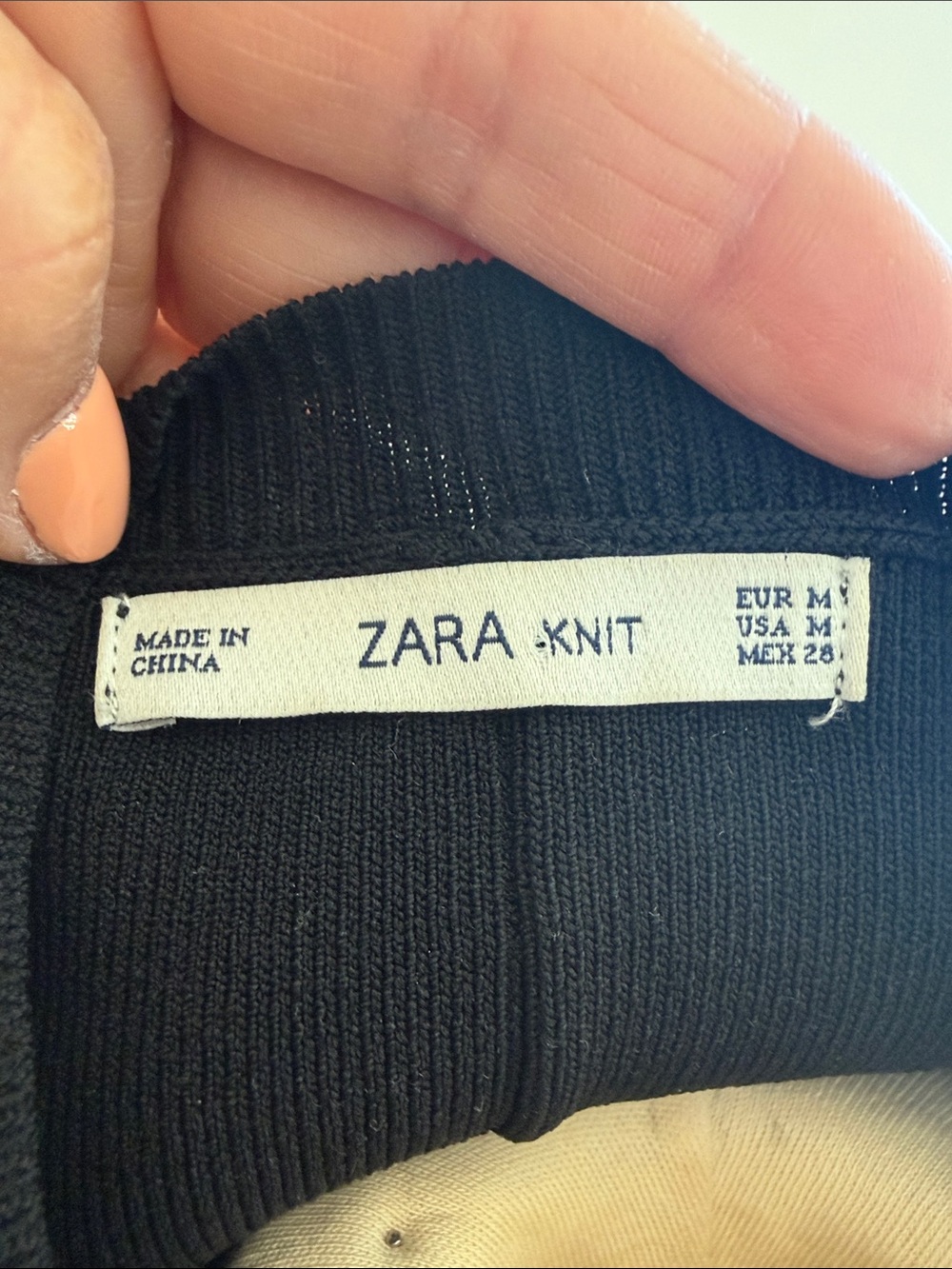 Zara knit Black Long-Sleeve Fit-and-Flare Dress - Picture 5 of 5